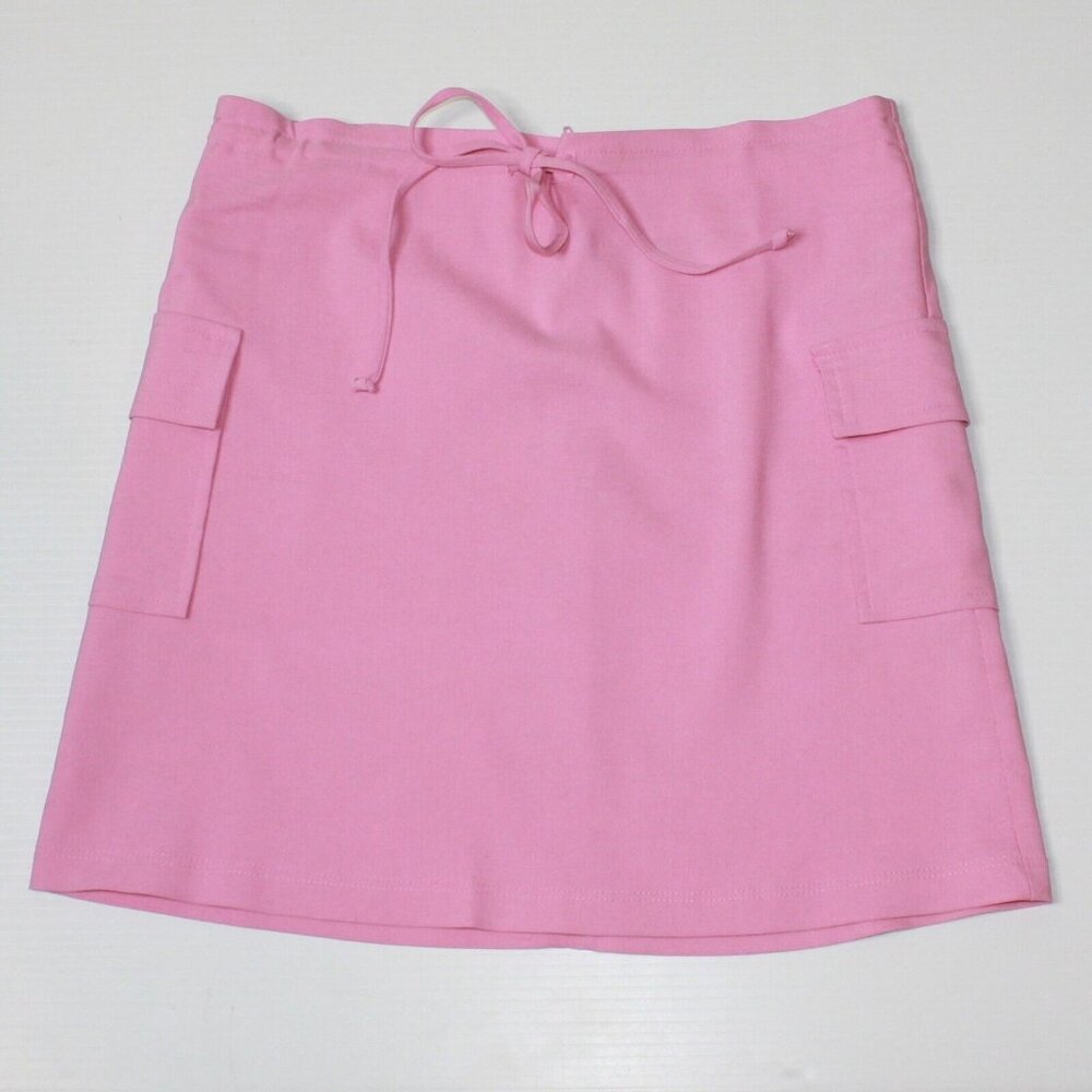 Seduction Women's Short Pink Skirt with Side Pockets and Drawstring size M NWOT